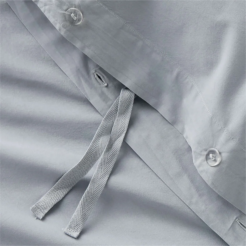 Crate&Barrel Favorite Washed Organic Cotton Eyelash Full/Queen Duvet Cover